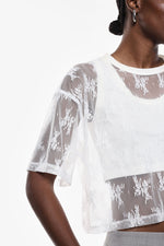 Load image into Gallery viewer, Short t-shirt with transparent details
