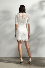 Load image into Gallery viewer, Short lace dress with high neck
