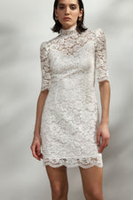 Load image into Gallery viewer, Short lace dress with high neck
