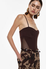 Load image into Gallery viewer, Bodysuit with thin straps and mesh side panels
