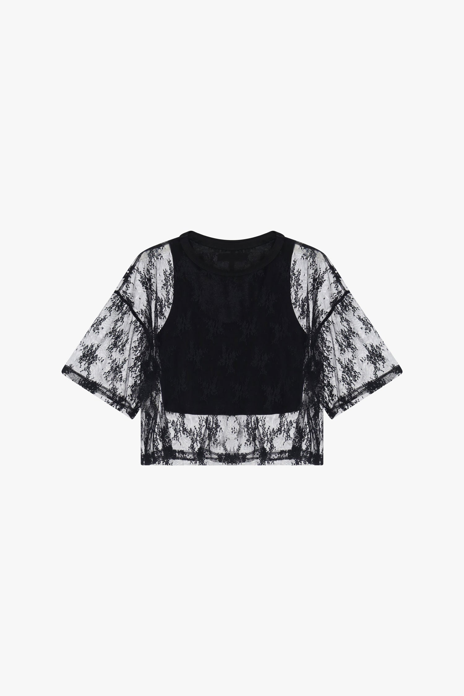 Short t-shirt with transparent details