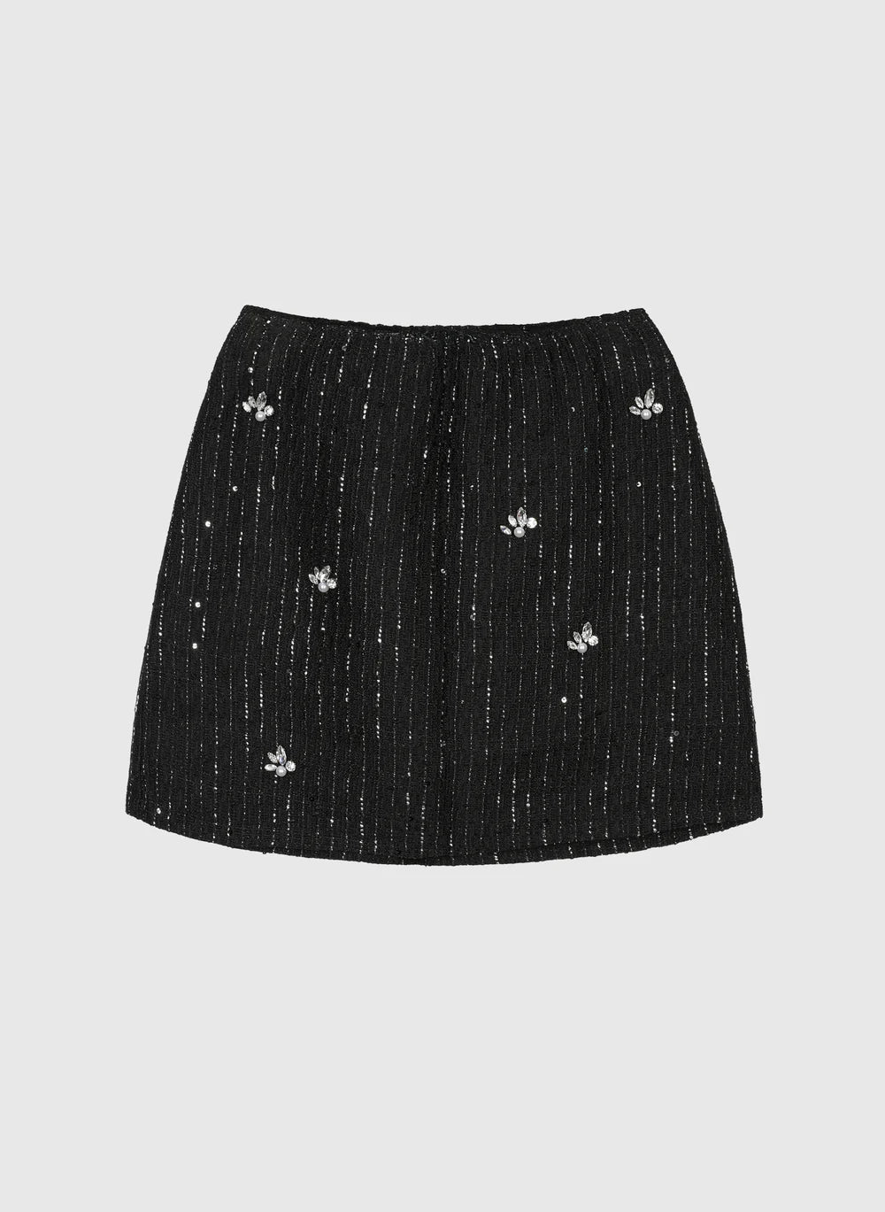 Lace Shirt & Embellished Skirt Set