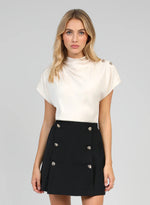 Load image into Gallery viewer, Draped Top with Button Detail

