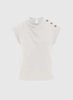 Load image into Gallery viewer, Draped Top with Button Detail
